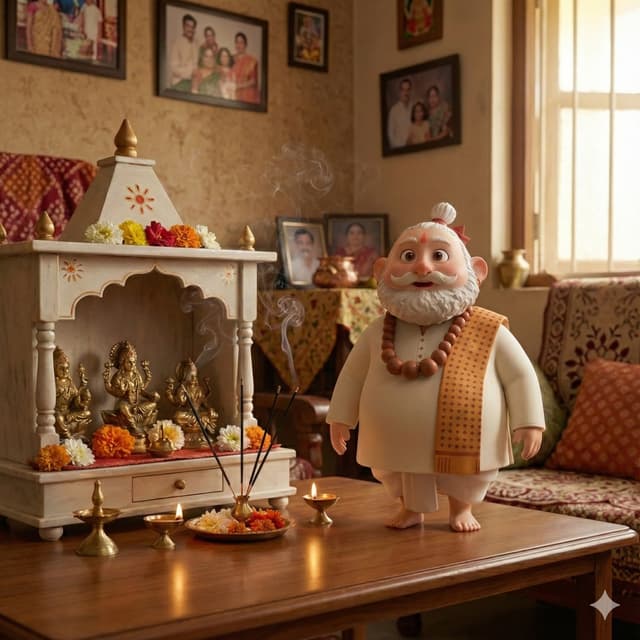 Smart Pandit in home temple